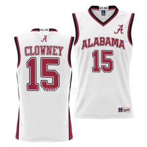 Youth Alabama Crimson Tide #15 Noah Clowney White NCAA College Basketball Jersey 2403PADT4